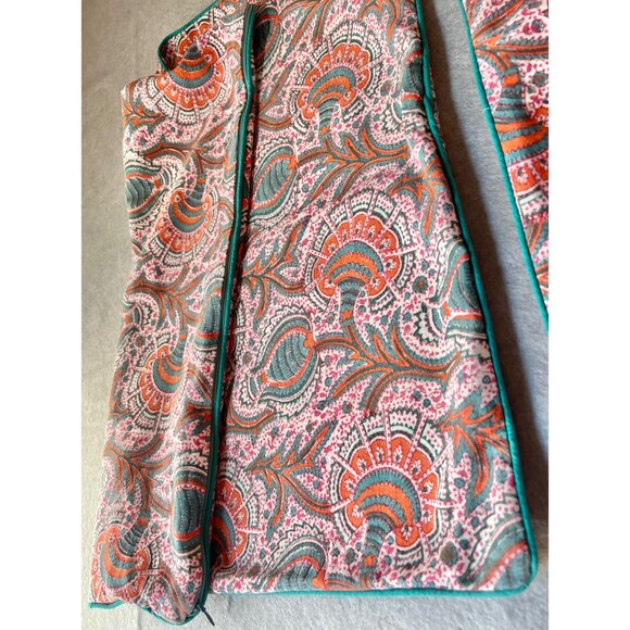 Roberta Roller Rabbit Floral Pillow Covers Pair 22" X 21.75" Orange Green Cream - Picture 3 of 9